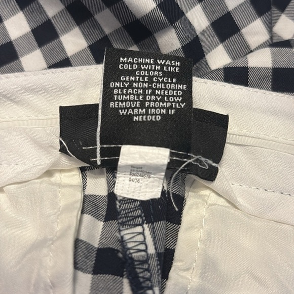 🌺VICTORIA BECKHAM for Target Gingham Crop Cotton Pants in Black/White Size 10🌺 - Picture 8 of 9